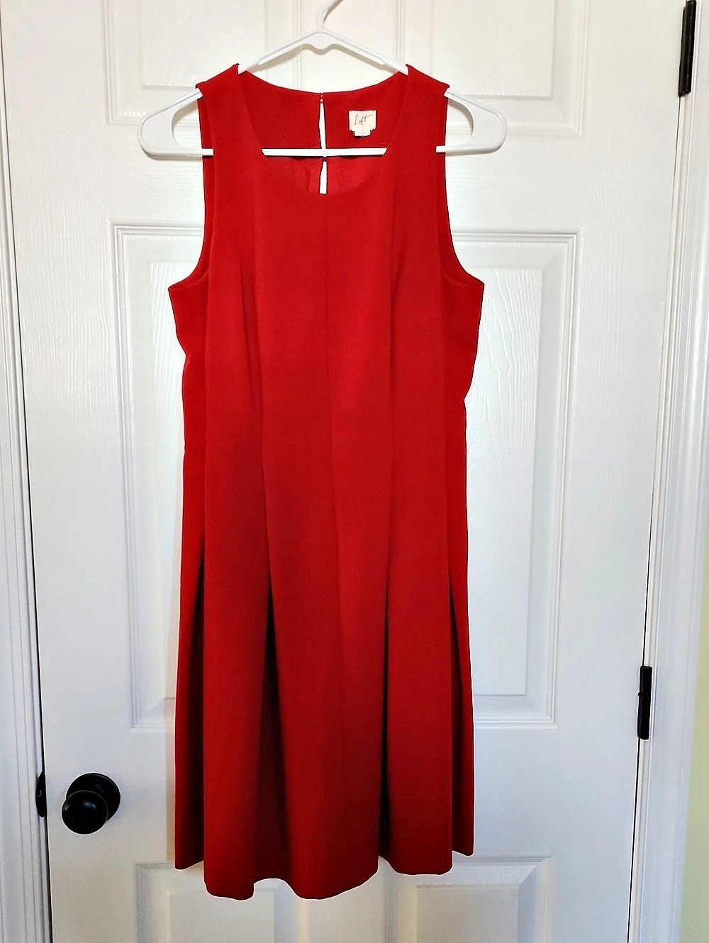 Loft Red Sleeveless Midi Dress Size 4 Like New